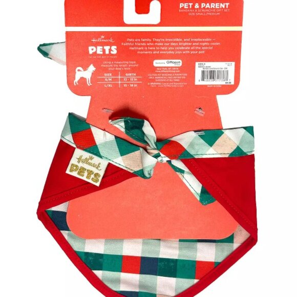 Hallmark L/XL Pets Santa's Favorite Furball Bandana and Hair Tie Set - Picture 4 of 4